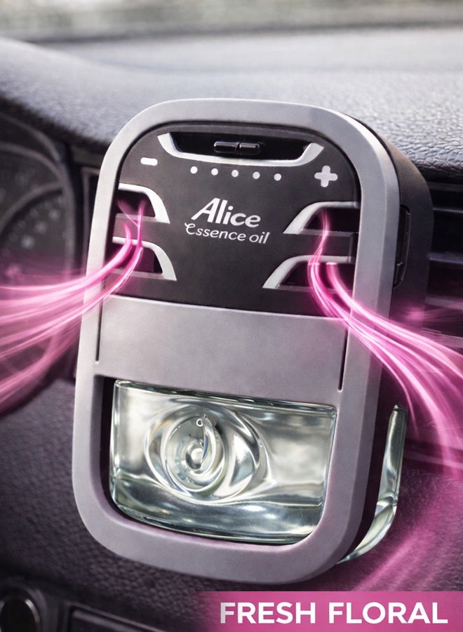 أليس معطر هواء للسيارة من أليس إيسنس برائحة الأزهار المنعشة - عطر فاخر يدوم طويلاً ويزيل الروائح الكريهة. يتميز بخمسة مستويات للتحكم في شدة العطر، وقليل السمية، وخالٍ من أي آثار ضارة. يناسب جميع فتحات مكيف الهواء في السيارة. عطر أزهار منعش لأجواء سيارة مريحة. - Image 5